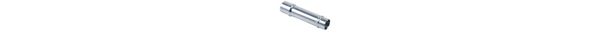 Bontrager DT240 silver 100mm OLD axle front or rear hub replacement showing detailed axle and hub components.
