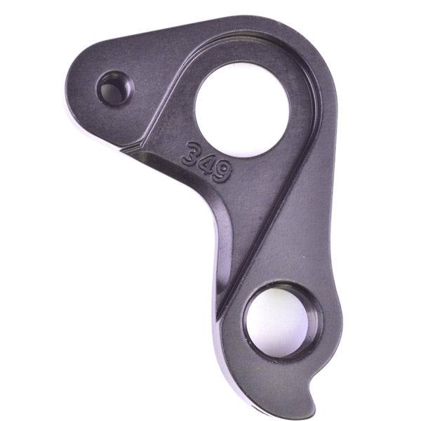 Wheels Manufacturing replaceable derailleur hanger dropout 349 for precise bike fit, shown on a bicycle component.