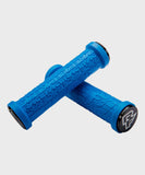 Race Face Grippler lock-on MTB bike handlebar grips showing textured rubber surface with dual lock-on clamps for secure grip.