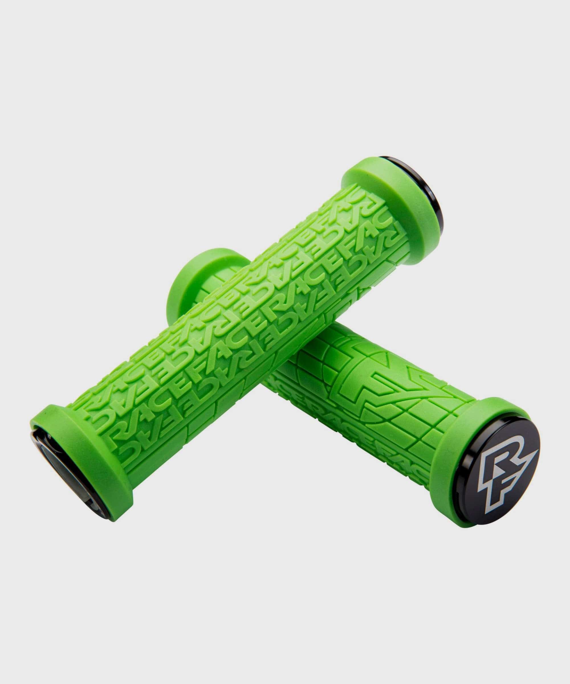 Race Face Grippler lock-on mountain bike handlebar grips with durable rubber and dual lock-on design for secure grip.