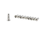 Trek Bontrager 13 gauge silver spoke nipples pack of 10, bicycle wheel repair components, metal wheel parts.