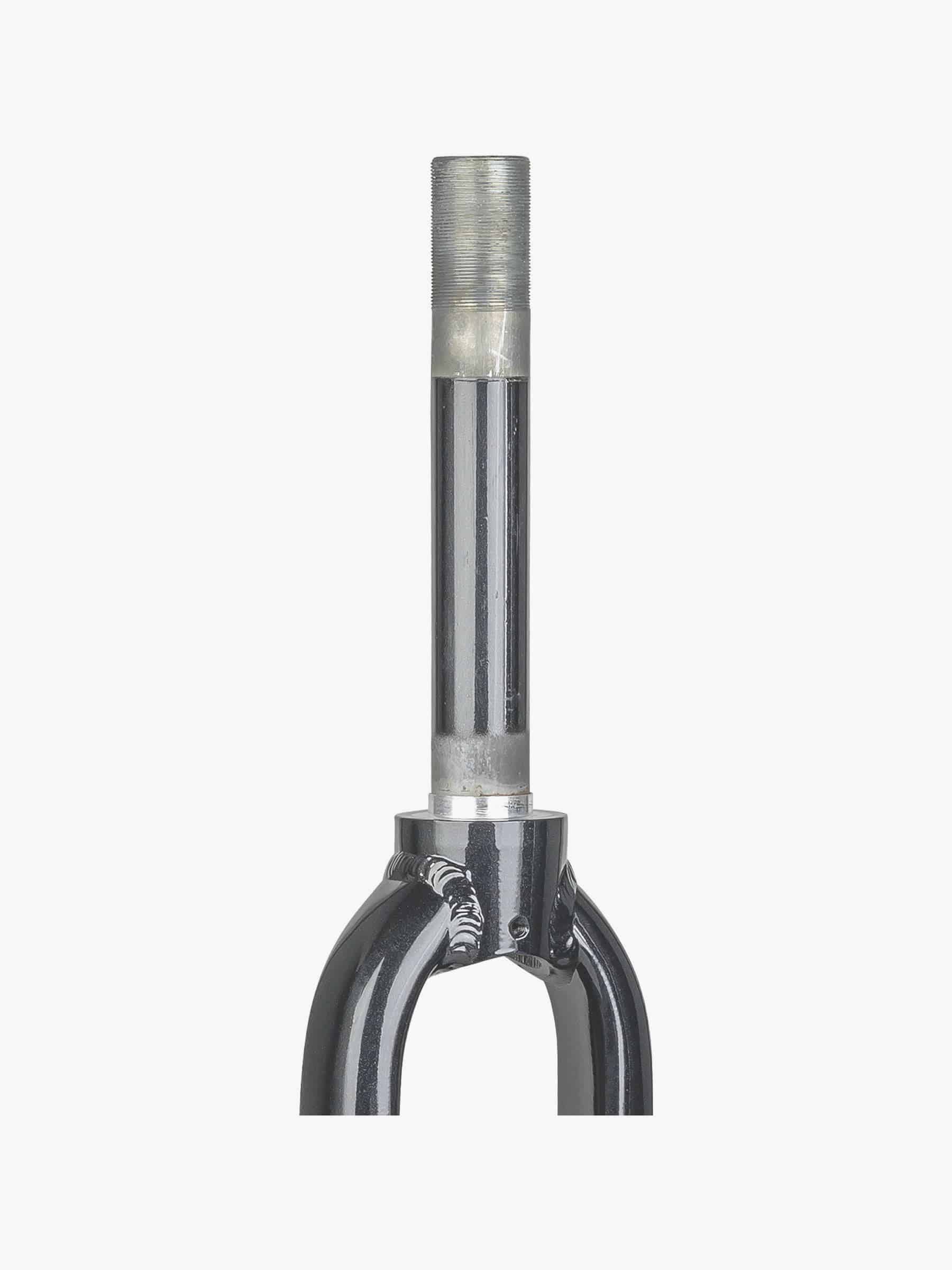 Trek 2017 Verve rigid 700C bike fork with threaded steerer and V-brake mounts, showcasing the black metal component with mounting points.