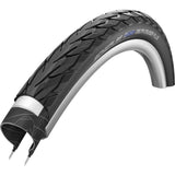 Schwalbe Delta Cruiser Plus puncture-resistant city and touring bike tire mounted on a bicycle wheel, suitable for e-bikes and touring rides.