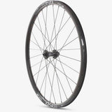 Black M Part Wheels gravel front wheel with DT 370 hub, 650B size, 100x12mm TA G 540 rim, TLR compatible for mountain biking.