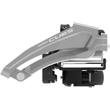Shimano CUES FD-U4010-L 9-speed double front derailleur with low clamp top swing, mounted on a bicycle frame.