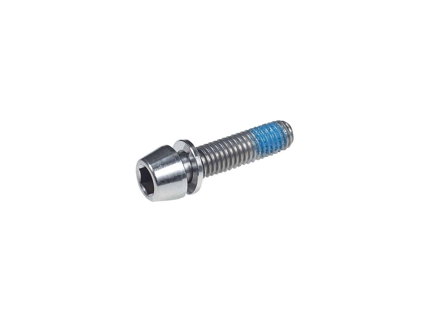 Trek Titanium Pinch Bolt M5 x 20mm for Madone and Bontrager XXX BarStem replacement, shown on a bike component.