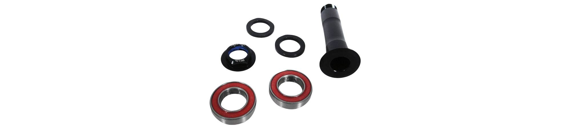 Trek full suspension mountain bike main pivot hardware kit in black for 2008+ trail and all-mountain models, includes six components.