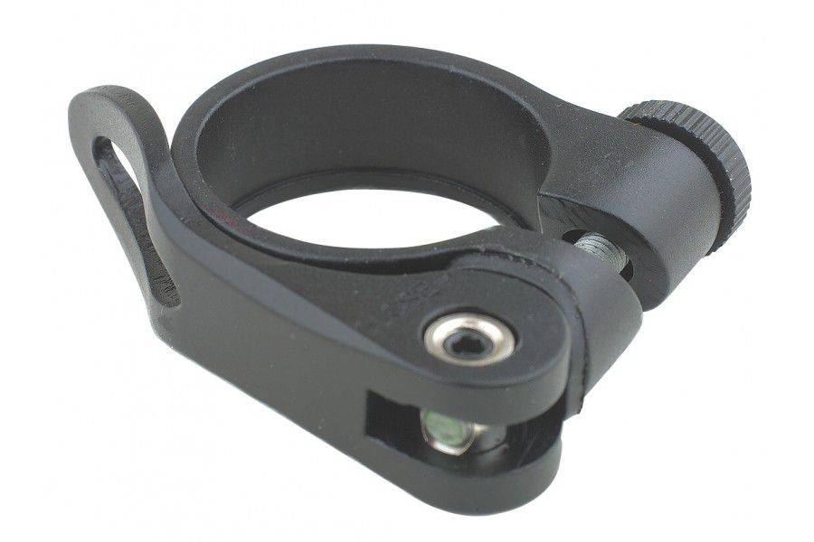 System EX MTB seatpost clamp with quick release mechanism, 15mm height, durable bike components accessory.