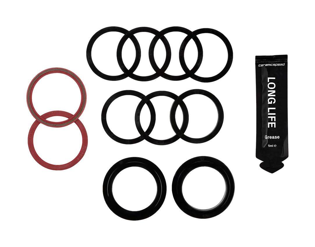 CeramicSpeed BB86/92 DUB service kit for SRAM PF4130 bottom bracket maintenance, including components and tools.