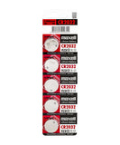 Bontrager CR2032 battery 5-pack for bike computer accessories, providing long-lasting power for Trek and Bontrager bike computers.