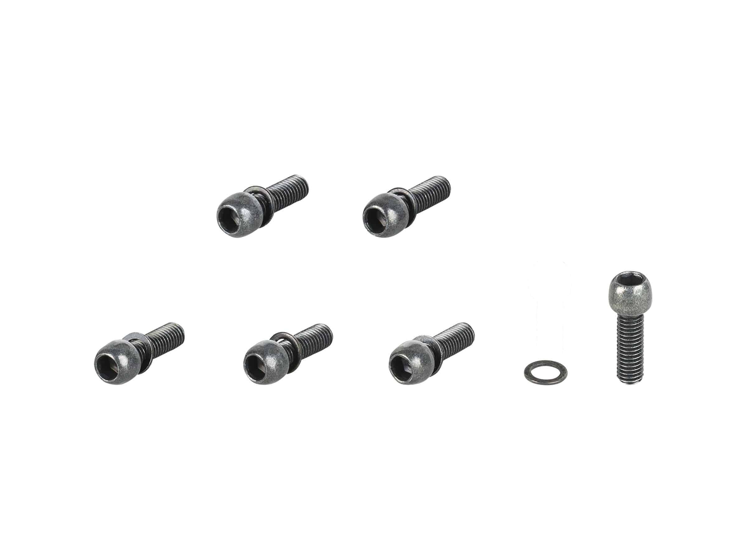 Black Trek RCS Pro Stem fasteners, M5 x 15mm bolts, securely attaching bike stem for a high-performance cycling setup.