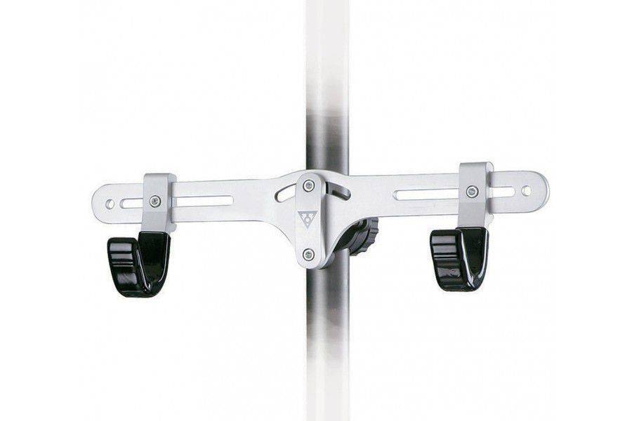 Topeak Dual Touch bike stand accessory with third hook for extra stability and additional storage, shown attached to a bicycle.