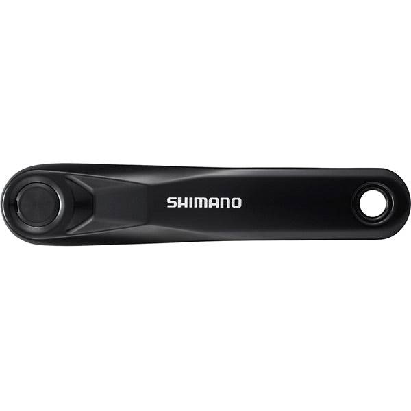 Shimano FC-E5010 left crank arm, 170mm, genuine bike component for e-bike replacement, showing the black crank arm with Shimano branding.