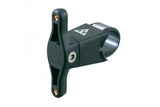 Topeak black cage mount for handlebar and extension bars, bike bottle holder accessory installed on a bike handlebar.