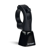 Timber Bells Model Yew bolt-on bike bell with modular replaceable parts, durable cycling accessory, shown mounted on bike handlebar.