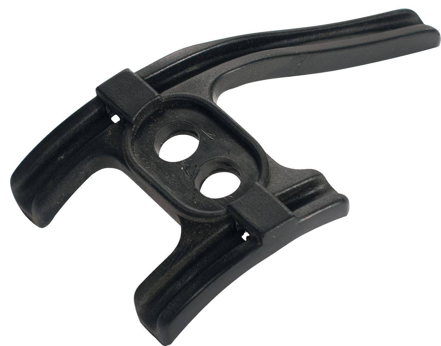 Trek Madone bottom bracket cable guide with tab in black for smooth cable routing on bike components.