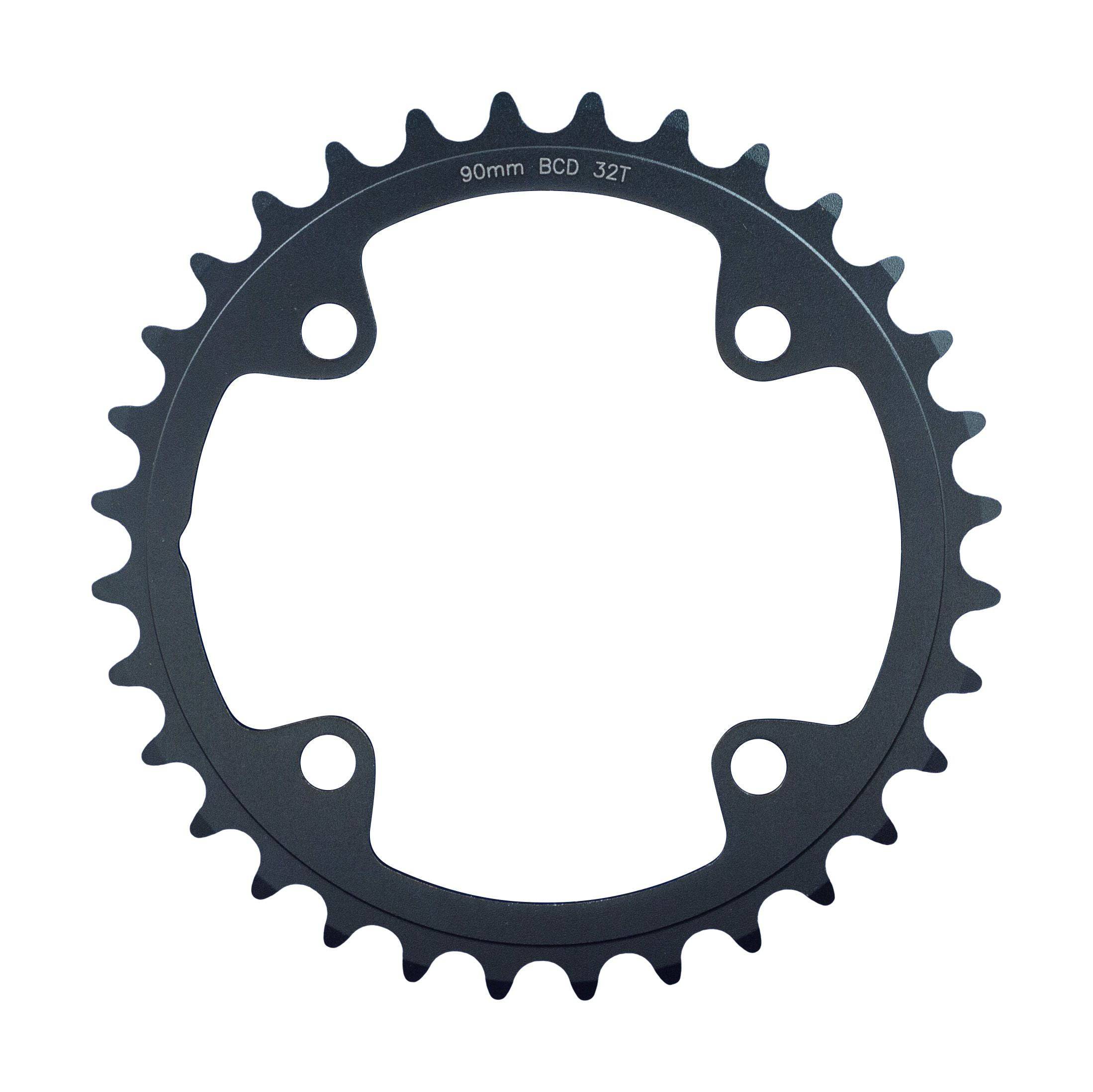 FSA Adventure Road 2x11 Speed Chainring in black, 90x32T, CNC machined aluminum with 4-bolt mount for cycling components