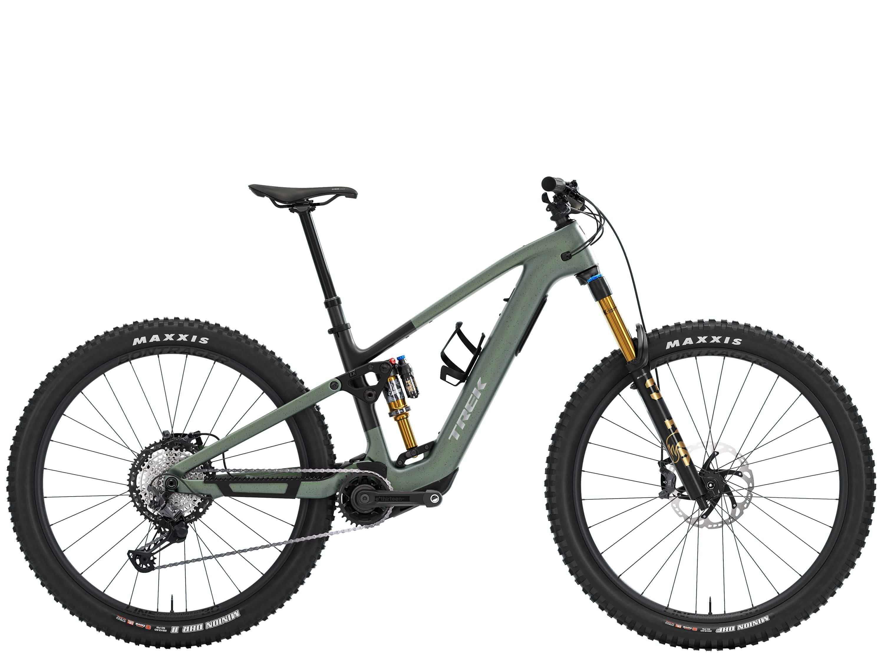 Trek Fuel+ EX 9.8 XT Gen 2 electric mountain bike with suspension, disc brakes, and sleek frame design.