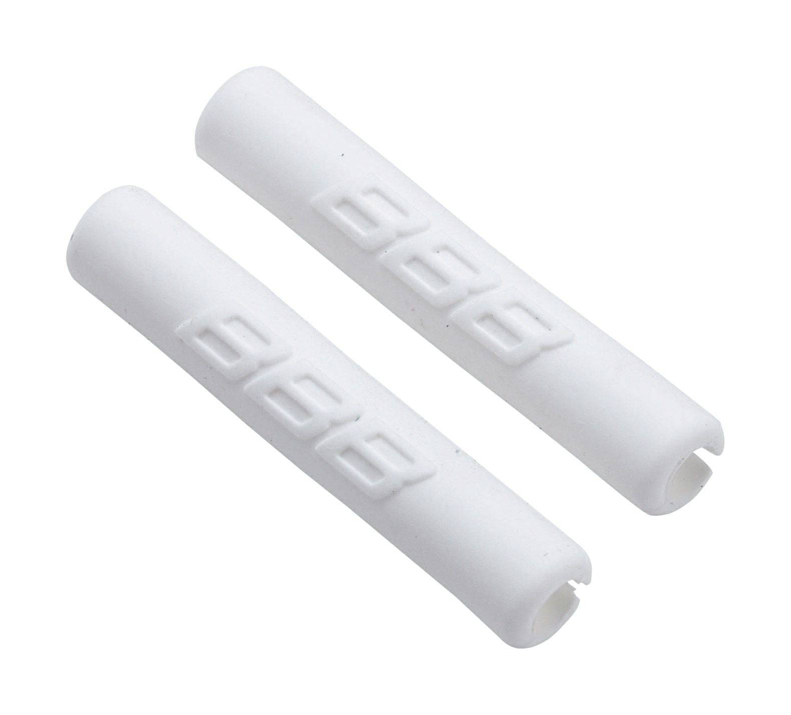 BBB Cablewrap Frame Protector set for 4mm derailleur cables, black and white, visible on bike frame in the image.
