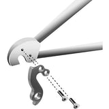 Durable M Part gear hanger replacement component for Bianchi bikes, shown mounted on a bicycle frame.