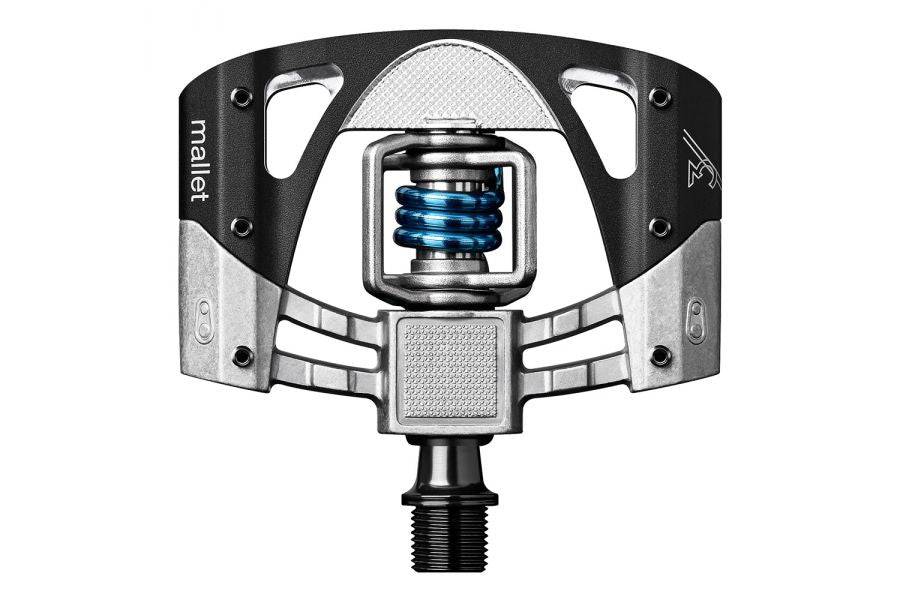 Crank Brothers Mallet 3 flat pedal with adjustable traction pins and premium cleats, durable cycling component for secure grip