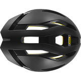 Mavic Comete Ultimate MIPS black road racing helmet with aerodynamic design and ventilation for cycling performance.