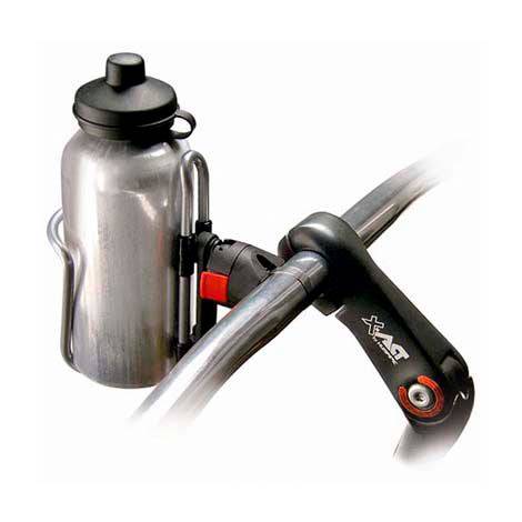Rixen-Kaul KLICKfix Bike Bottle Cage Mount with quick release button and mini adapter for secure attachment.