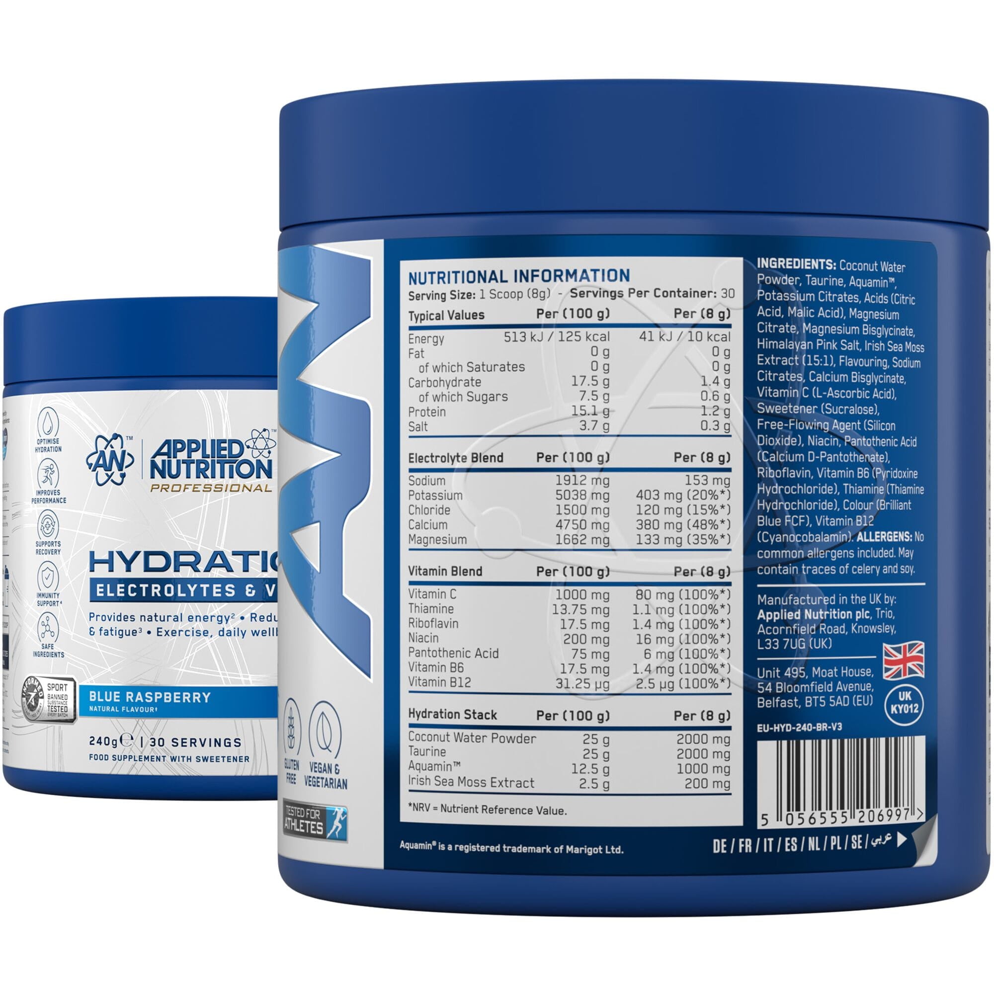 Applied Nutrition Hydration+ Complete Electrolyte and Vitamin Powder