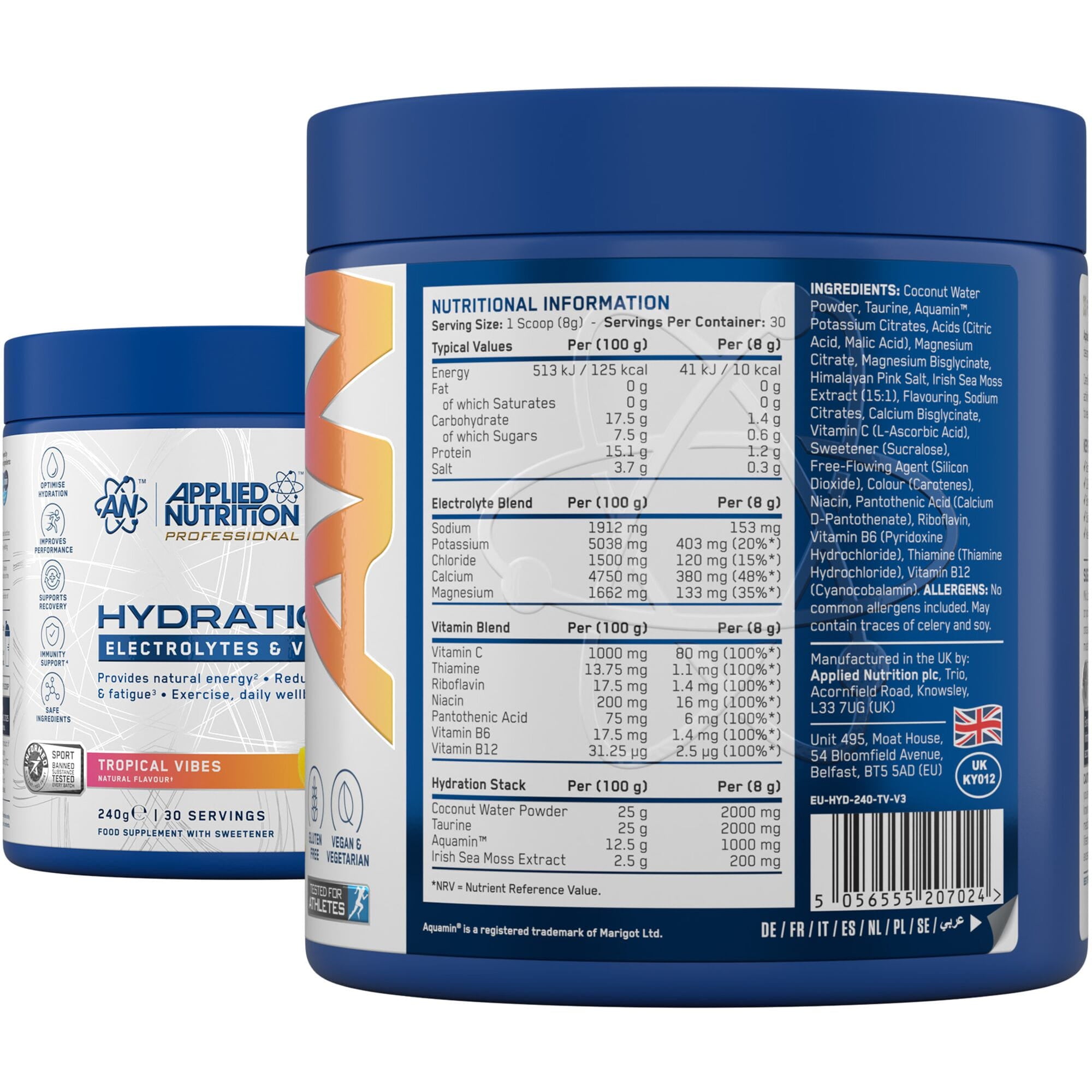 Applied Nutrition Hydration+ Complete Electrolyte and Vitamin Powder