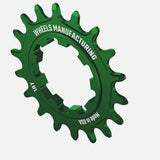 Wheels Manufacturing Solo-XD 18-tooth green aluminum bike cog for SRAM XD/XDR freehub, lightweight 7075 aluminum component.