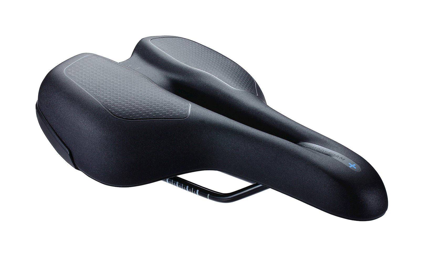 BBB BSD-111 SportPlus Ergo Bike Saddle with steel rails, 170x270mm, unisex comfort bicycle seat for cycling.