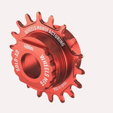 Wheels Manufacturing Solo-XD 18T single speed conversion kit for SRAM XD/XDR hubs, featuring red components and precise engineering.