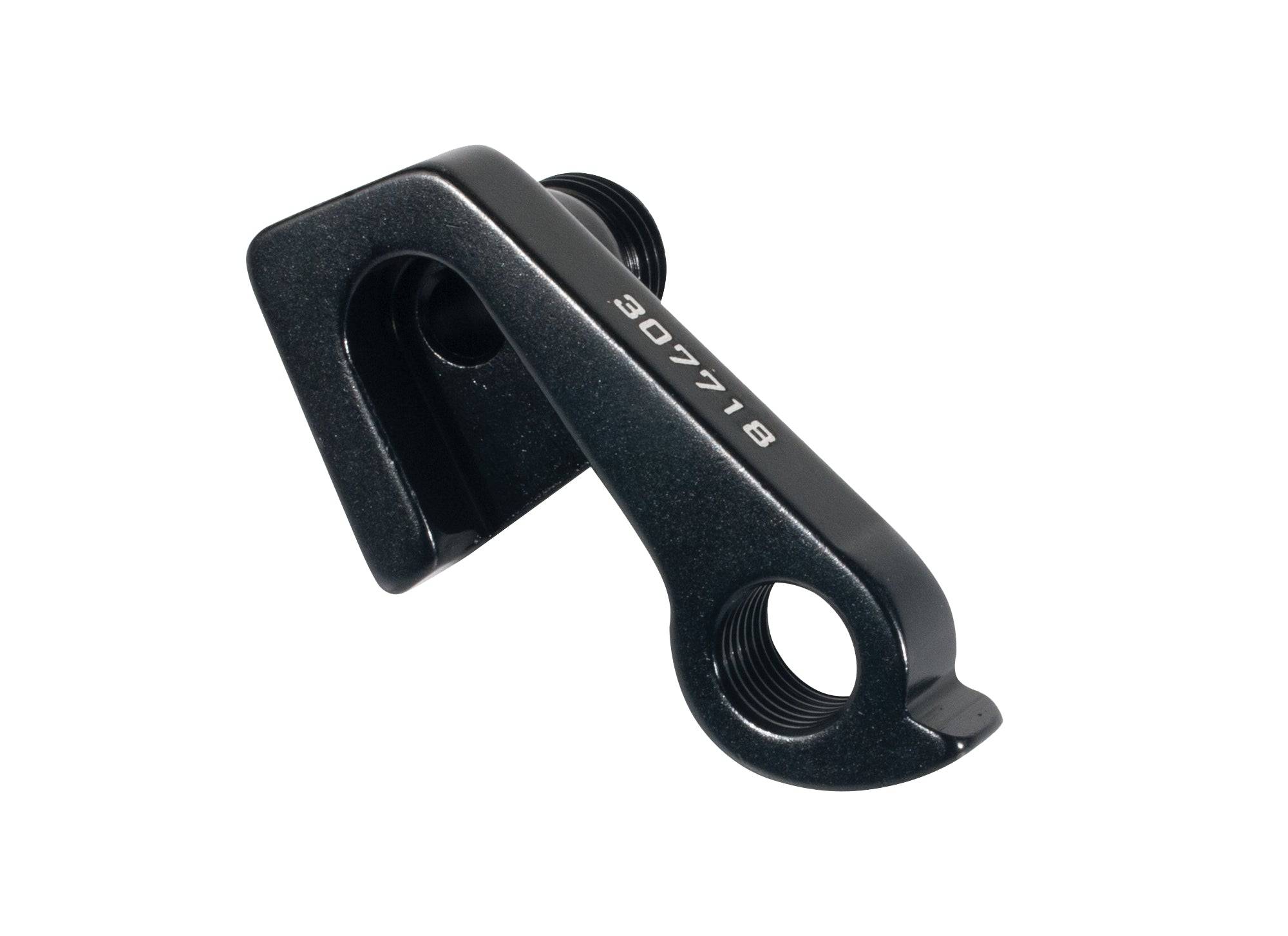 Trek ABP Race rear derailleur hanger in black with 135mm quick release drive side, bicycle component for rear derailleur attachment.