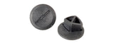 Bontrager IsoZone black handlebar plugs for bike components, designed to reduce vibrations and enhance rider comfort.