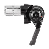 MicroSHIFT MTB bar end shifters with adjustable indexed and friction modes for drop bar bikes, mounted on handlebars.