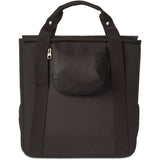 Black Basil GO 16L bike bag with reflective details and side pockets, designed for convenient cycling accessories storage.