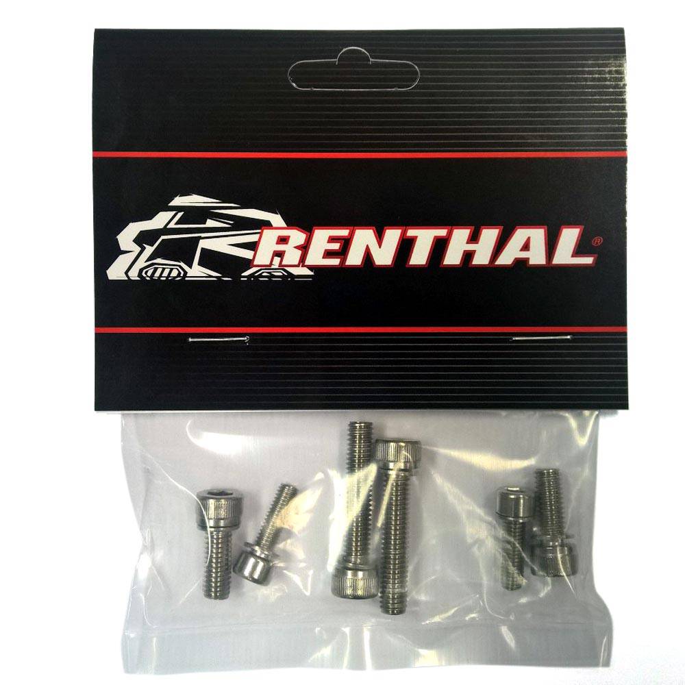 Renthal stem bolt kit for Apex, Integra, and Duo motorcycle models, showing the set of components and fasteners.