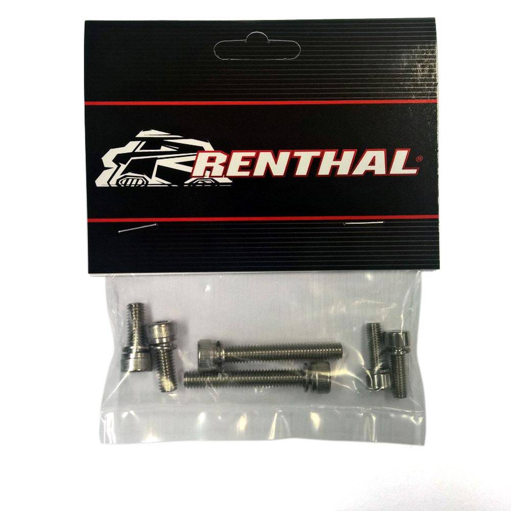 Renthal Stem Bolt Kit for Apex, Integra & Duo motorcycle models, showing metal bolts and hardware components.