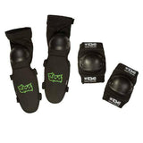 TSG Junior bike protection set featuring adjustable straps and certified safety gear for kids' cycling safety.