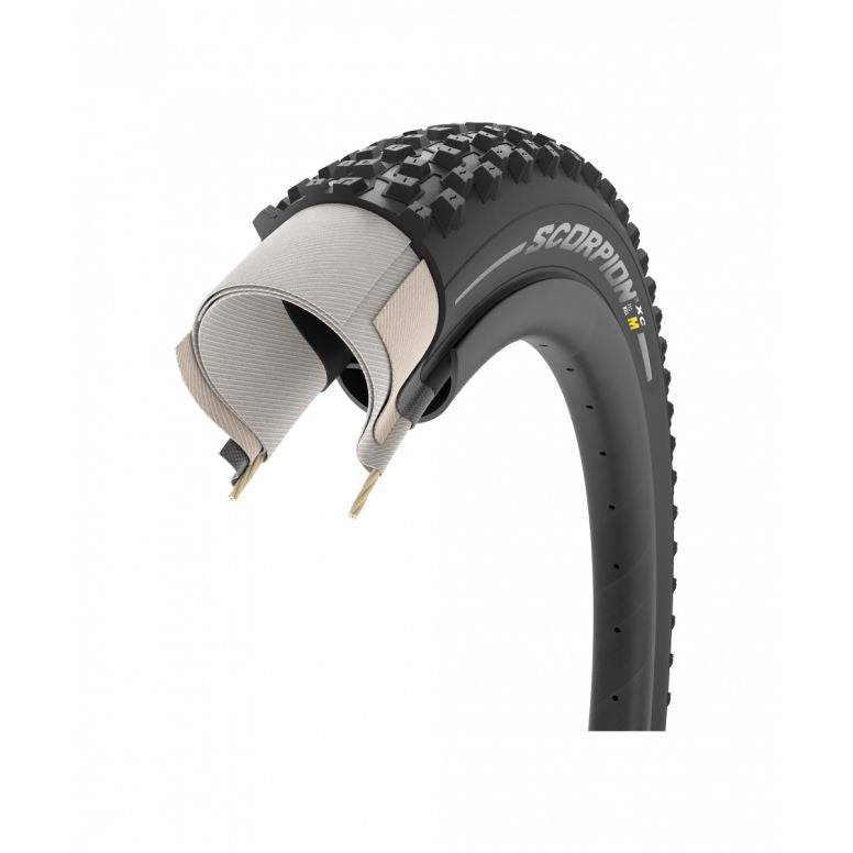 Pirelli Scorpion XC M SmartGRIP cross-country and marathon racing tyre with tread pattern designed for off-road riding.