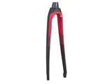 Trek 2017 Domane SLR 9 700C fork compatible with disc and rim brakes, shown in close-up view of the bicycle component.