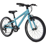 Lightweight Ridgeback Dimension 20 kids' bike with training wheels, suitable for children aged 6 to 10, shown outdoors.