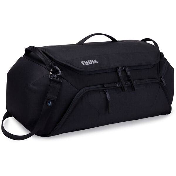 Thule RoundTrip 55L bike duffel bag with organized compartments, durable cycling gear bag for travel and storage.