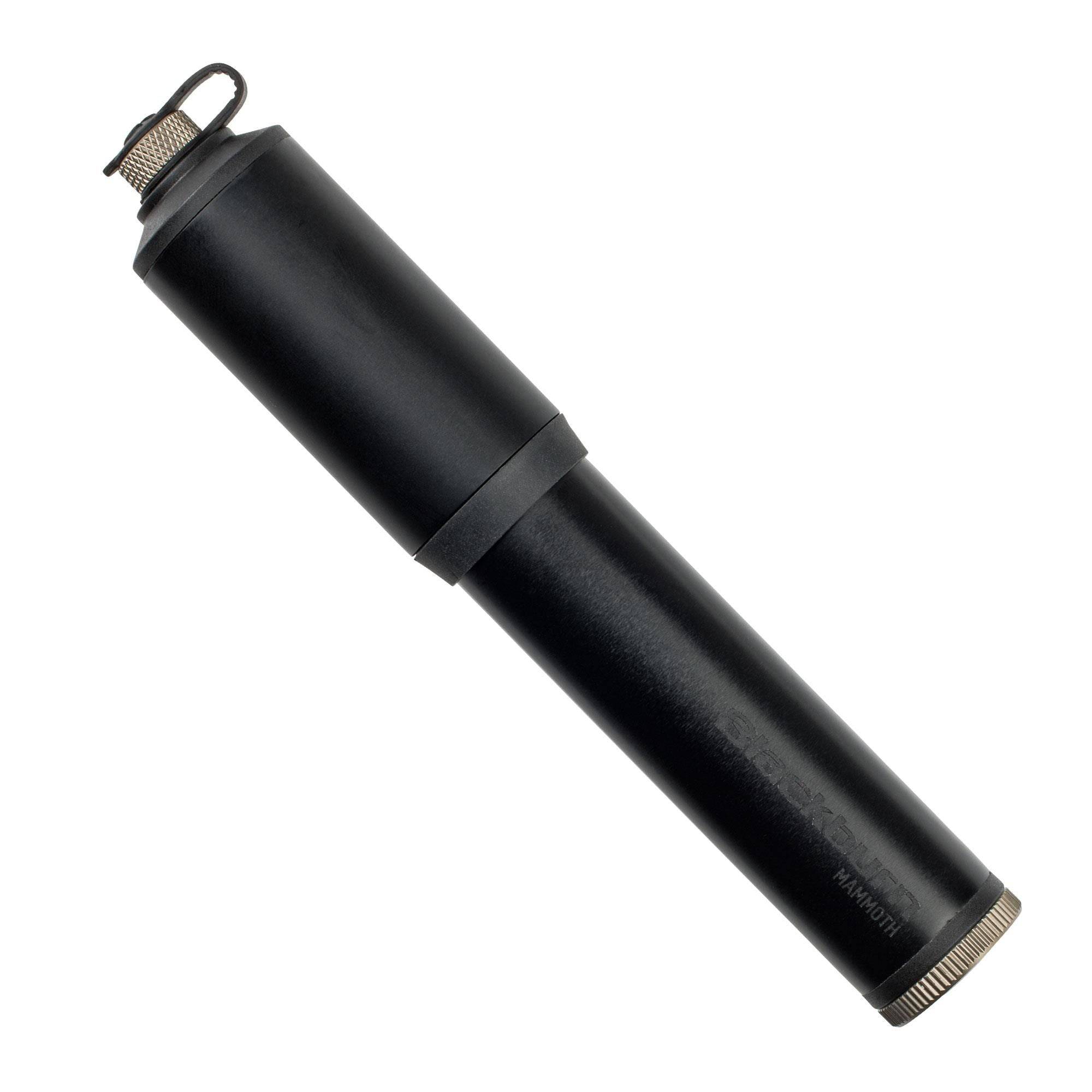 Blackburn Mammoth Mini Pump with high-volume Presta valve for bikes, black compact bike pump accessory.