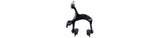 Black Lee Chi long reach front left bike brake caliper for Trek bikes, showcasing detailed component design.