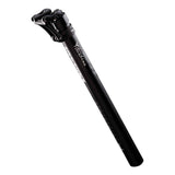 Race Face Turbine 27.2mm XC seatpost with adjustable head, showing the sleek carbon fiber design and clamp mechanism.