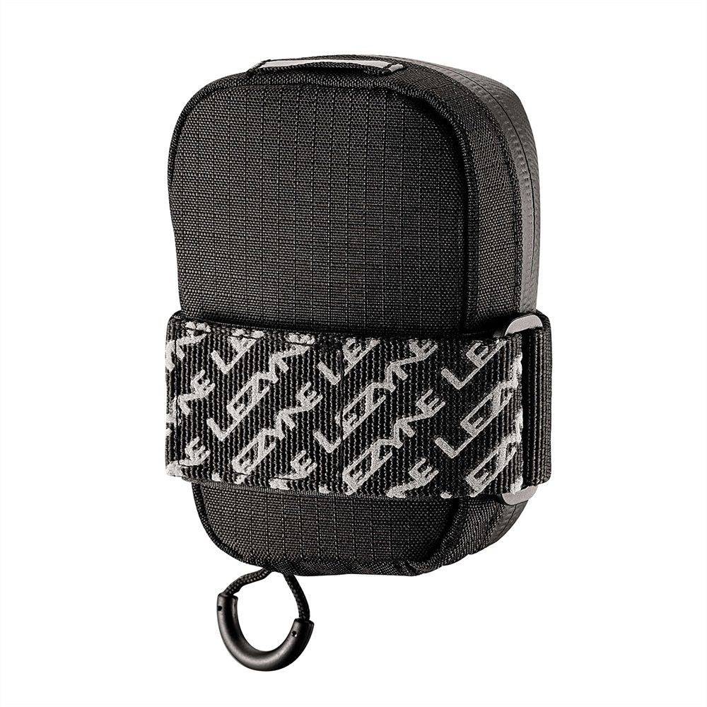 Lezyne Road Caddy compact saddle bag with water-resistant zipper and reflective details for bike accessories.