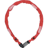 ABUS Chain Lock 1200/60 Web Red with hardened steel chain and textile sleeve for bike security.