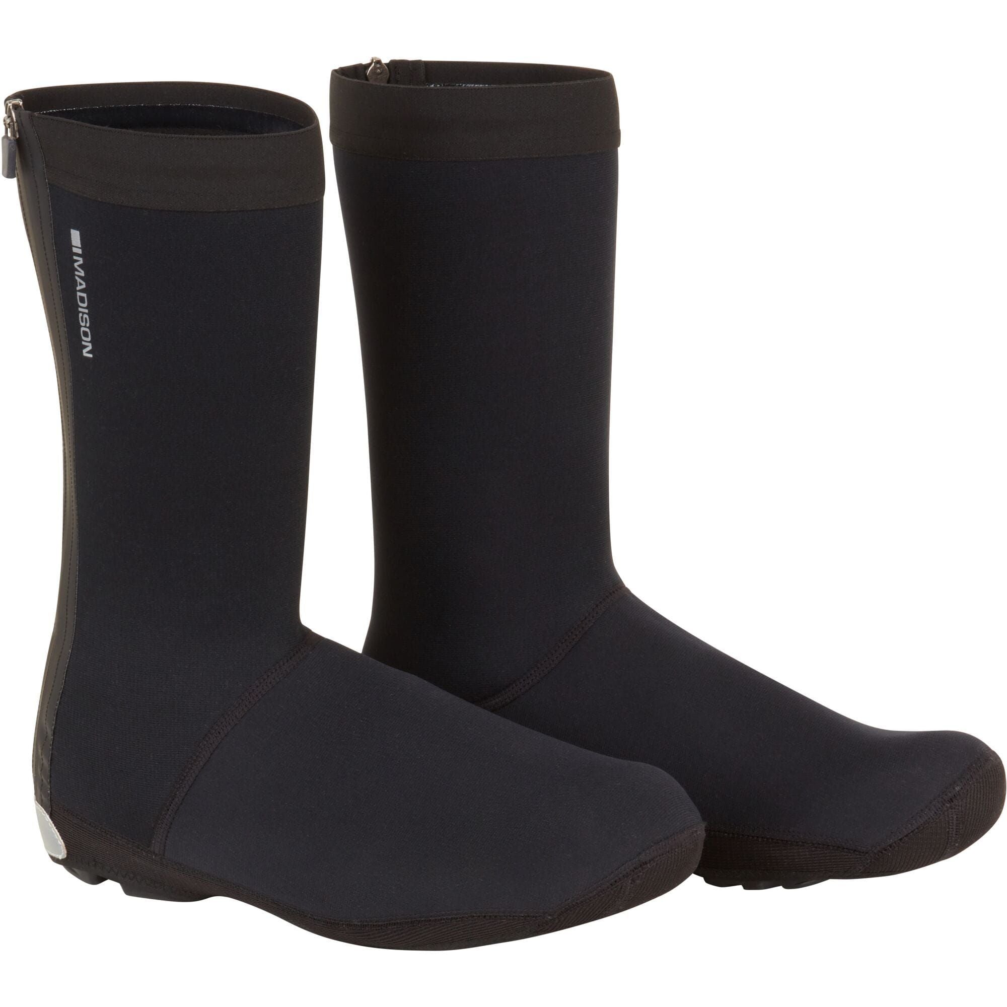 Madison DTE Isoler Thermal Yulex waterproof long cycling overshoe with closed sole, designed for winter cycling protection.