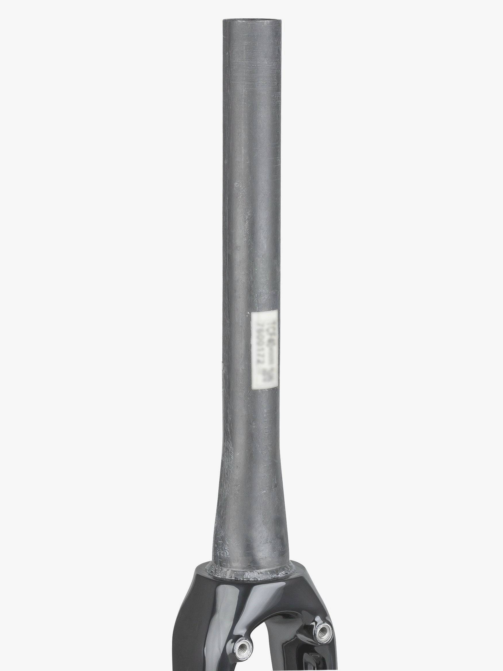 Trek 2018 Emonda SLR 9 fork replacement with black and Viper Red rim brake components on a bicycle.
